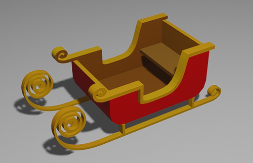 Low Poly Christmas Sleigh
