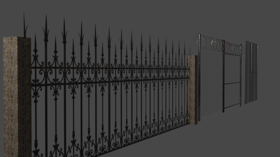 FENCES/WALLS/RAILING (LOW-POLY)