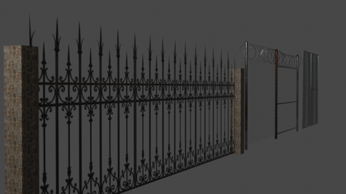FENCES/WALLS/RAILING (LOW-POLY)