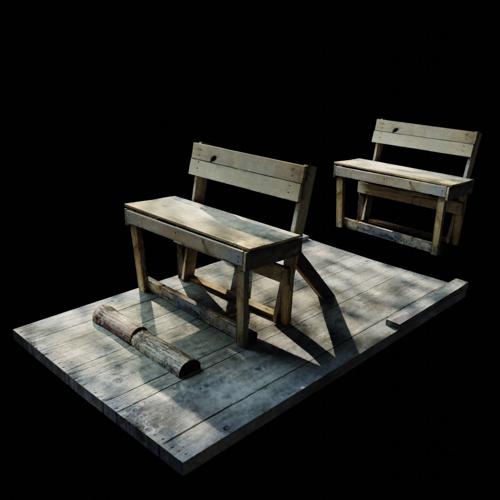 wooden bench