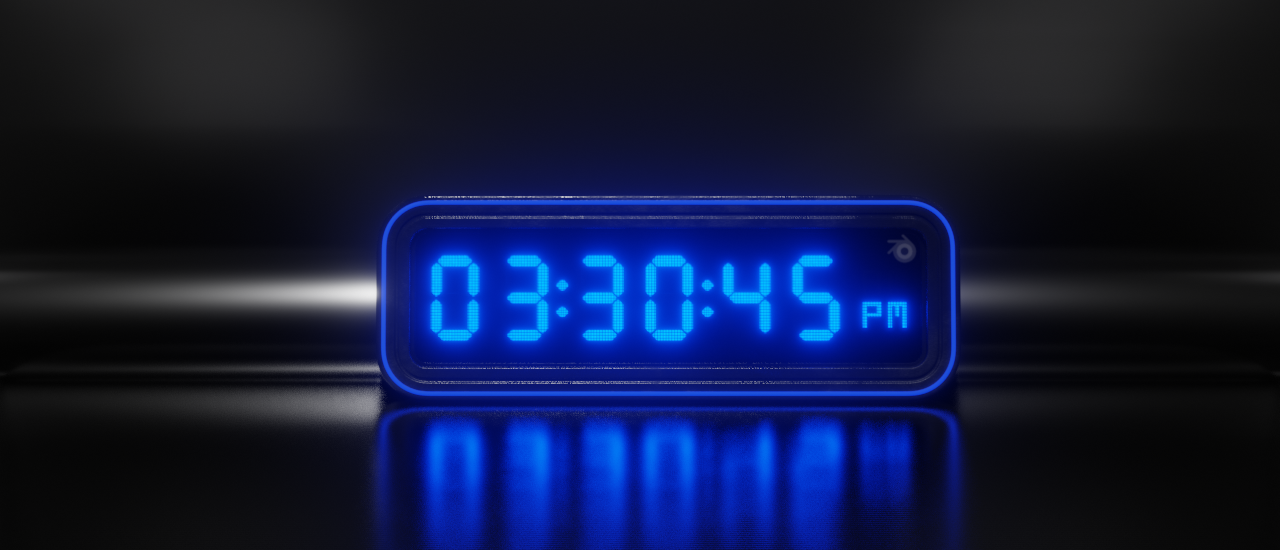 Digital Clock (shader controlled and animated)