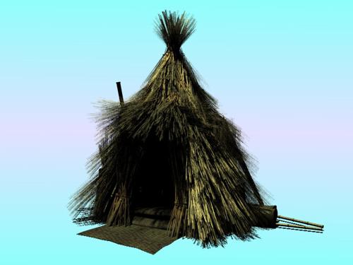 Old fisherman straw hut