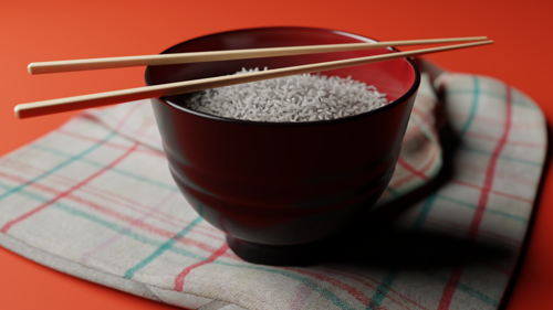 Rice bowl with chopsticks
