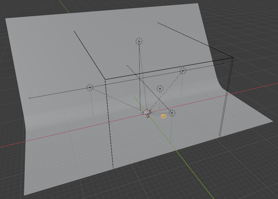 Studio template with automatic light and camera positioning