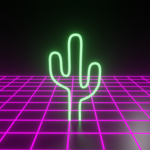 Retrowave Neon Cactus 1