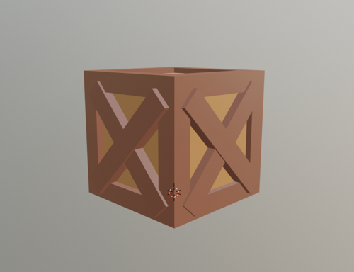 Low Poly Wooden Box