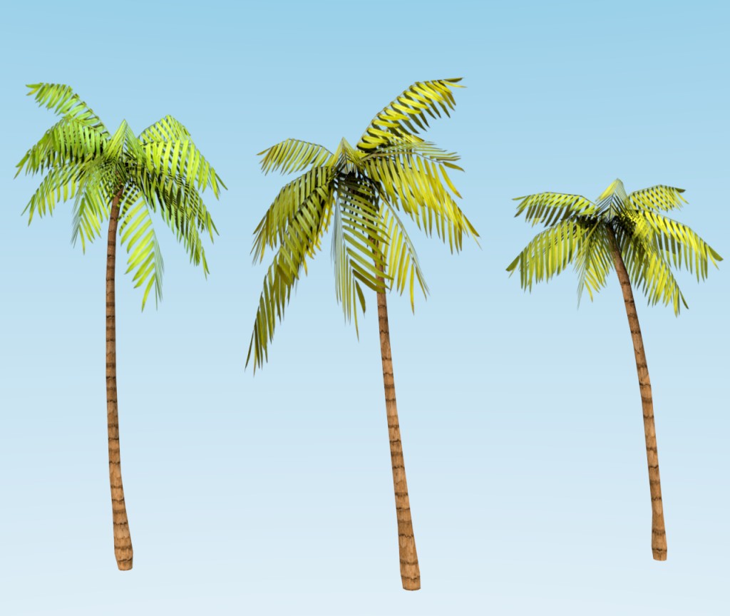 Low-poly Good Quality Palm trees