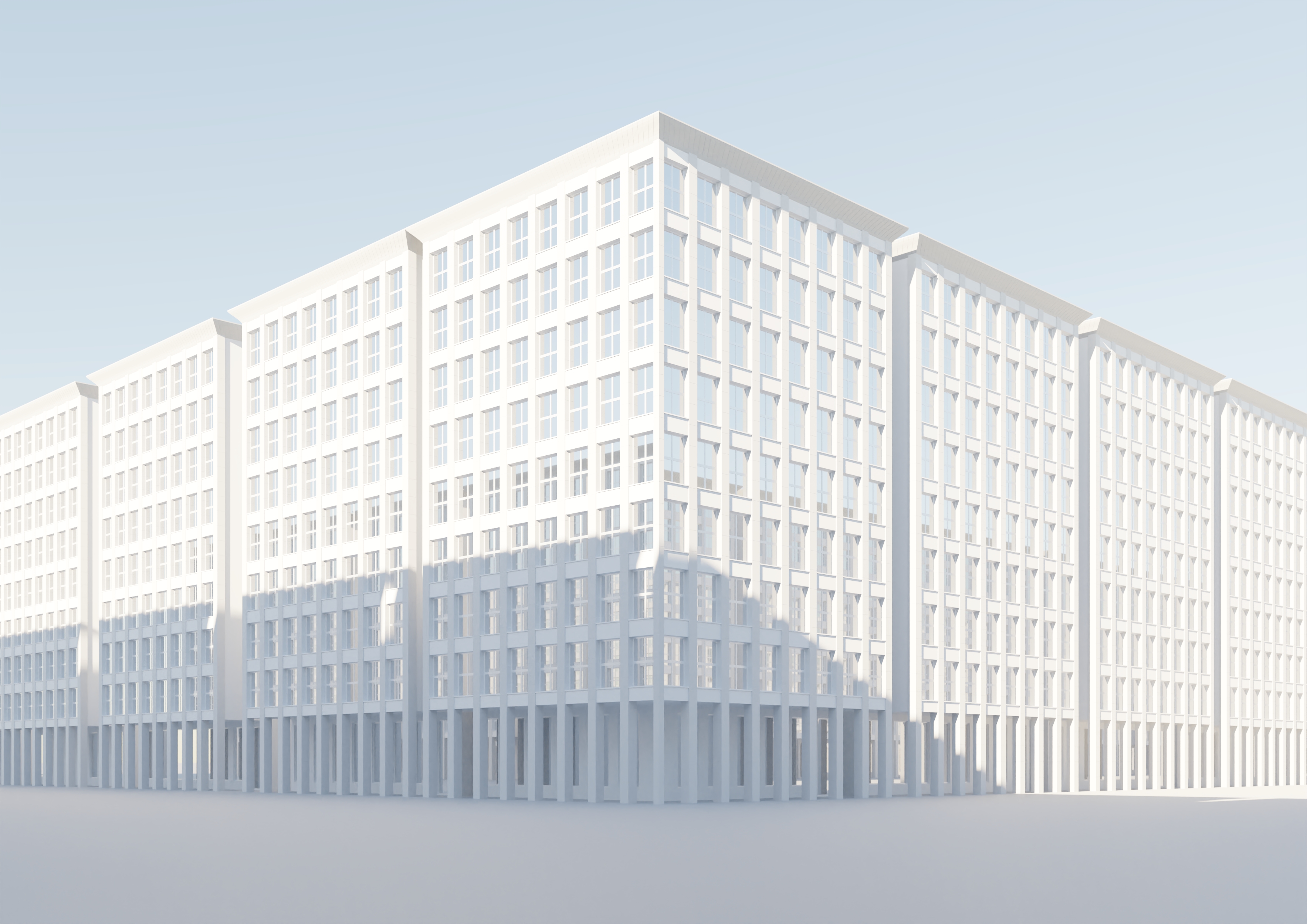 City Building Template with Colonnade