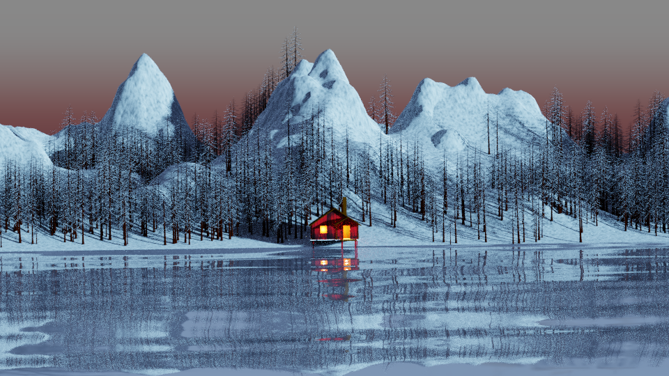 Winter Landscape Frozen Lake