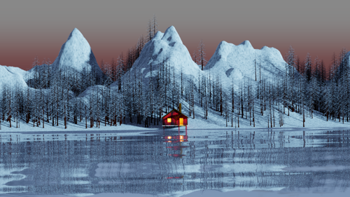 Winter Landscape Frozen Lake