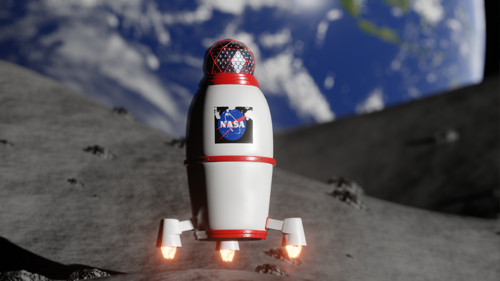 landing on the moon logo reveal