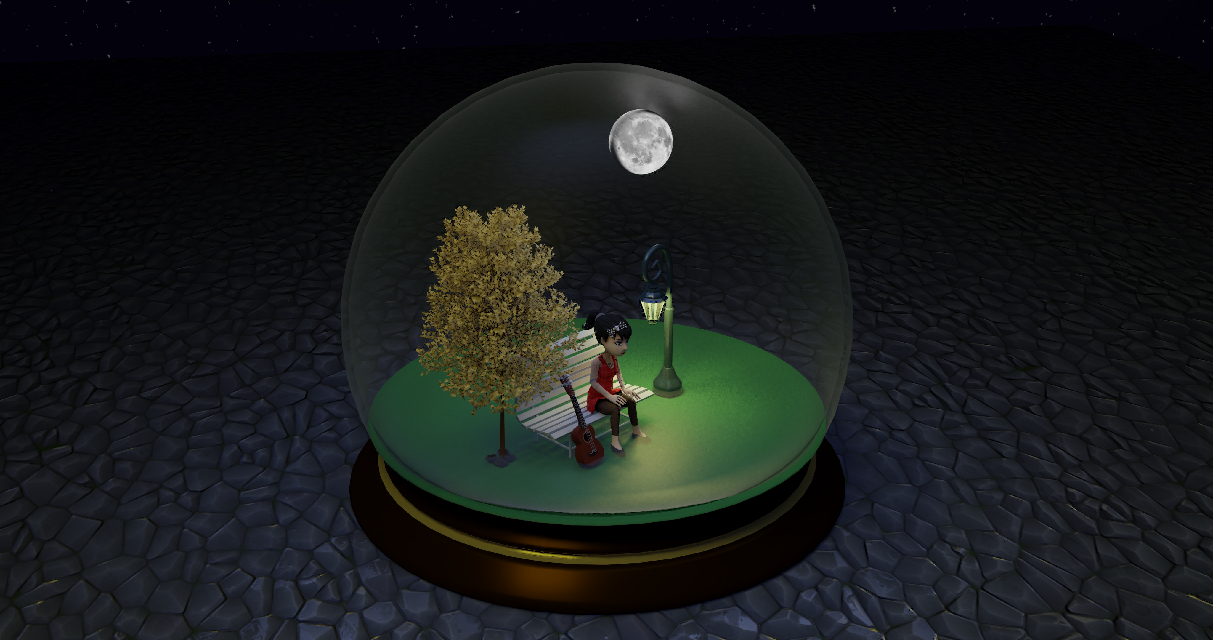 Concept Art ... Glass Globe.. Girl in The Park