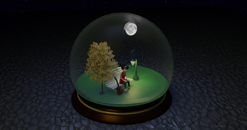Concept Art ... Glass Globe.. Girl in The Park