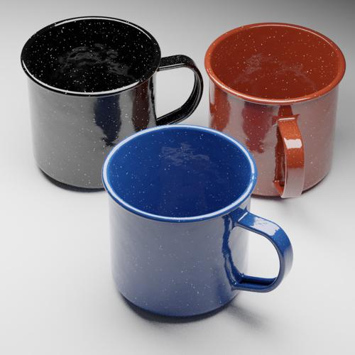 Enamel Camping Mug with Procedural Material