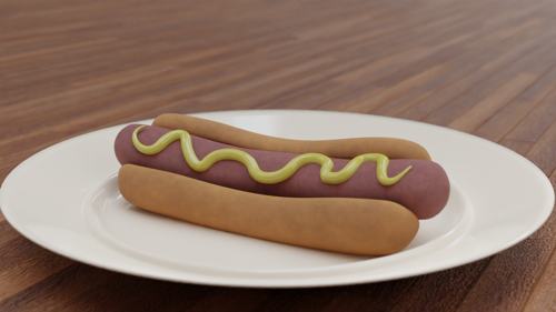 Procedurally Textured Hot Dog.