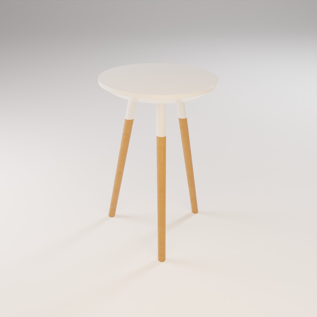 Stool White and Wood (45 cm)