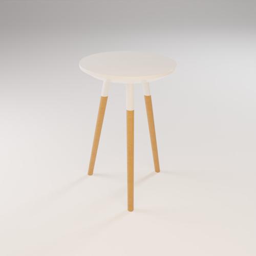 Stool White and Wood (45 cm)