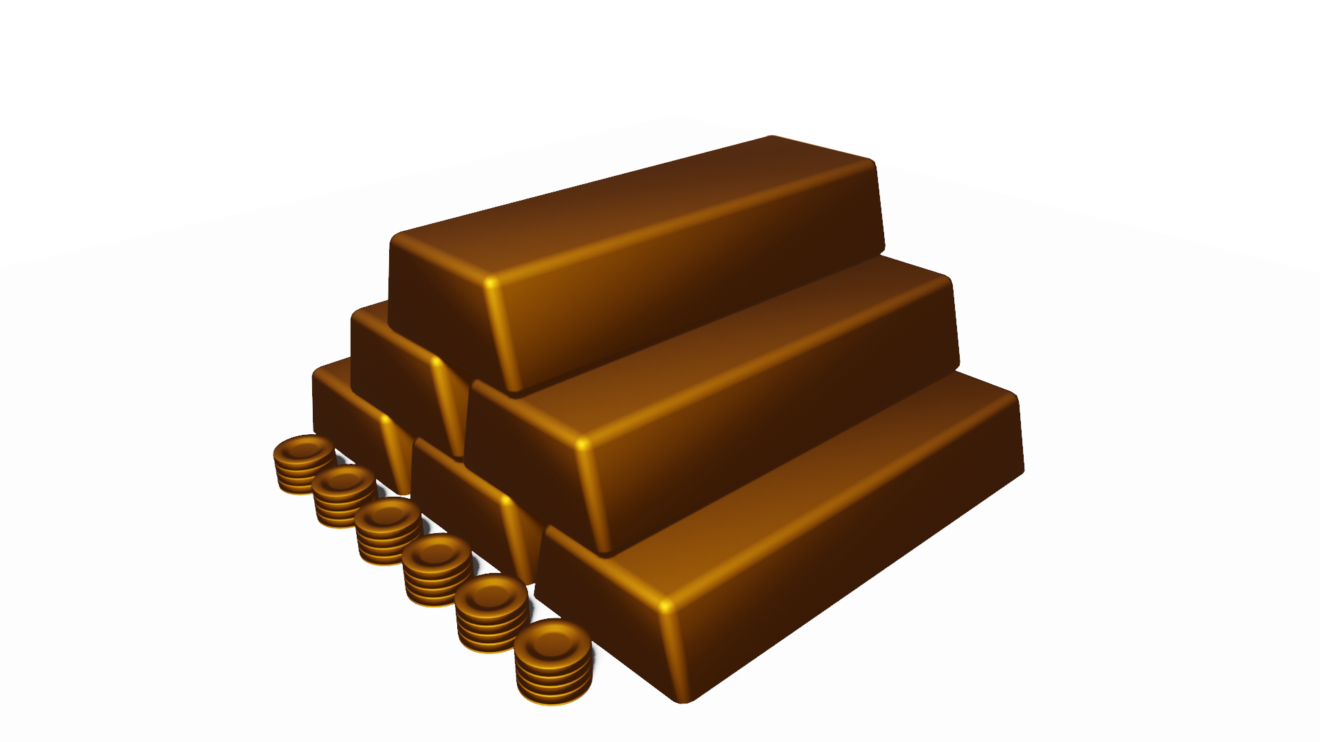 gold bars and coins