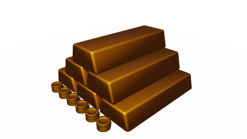 gold bars and coins