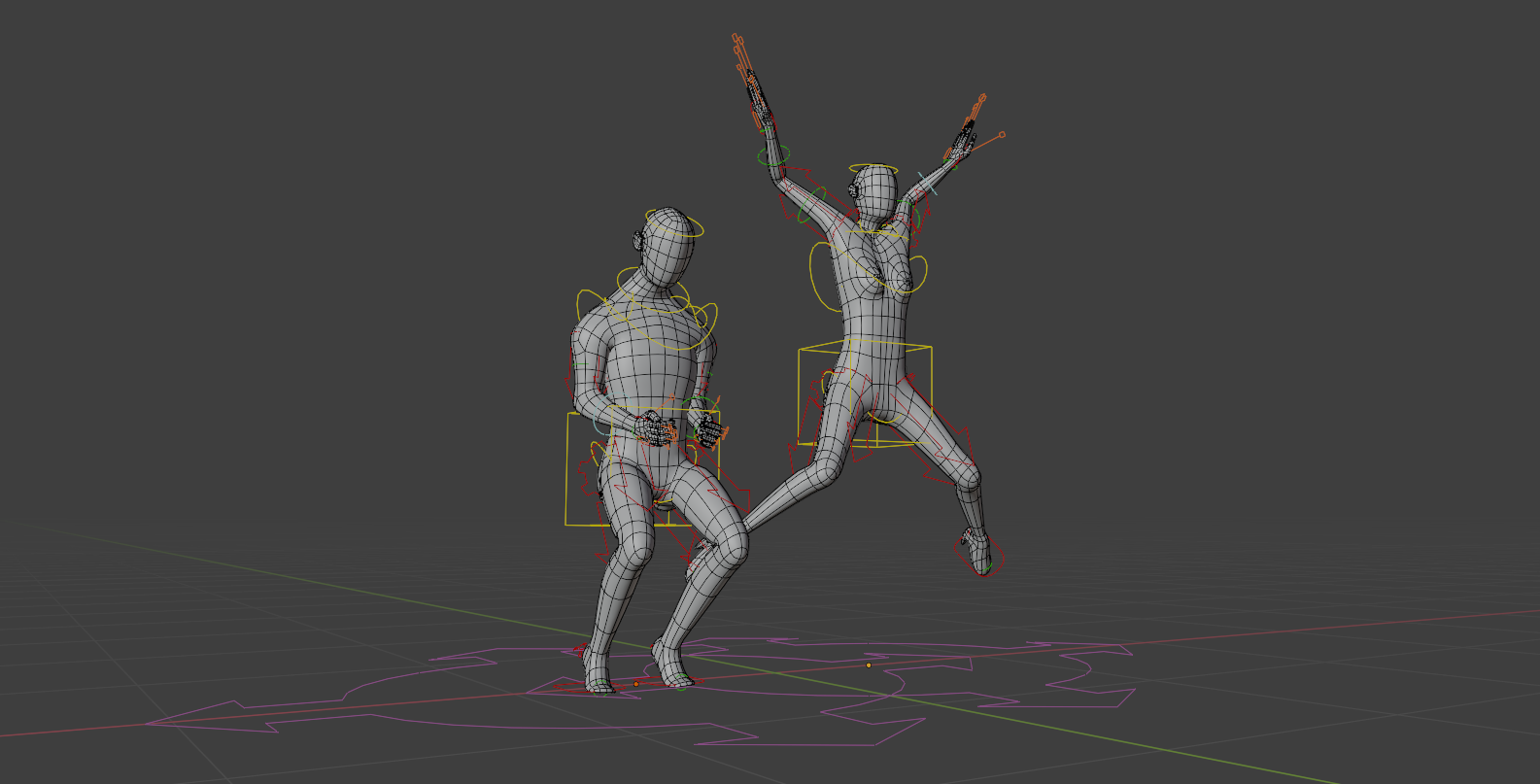 Rigged Low poly Male and Female Basemesh for Animation