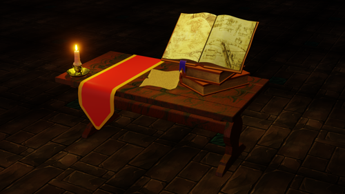 Ancient Book Game Asset Low Poly