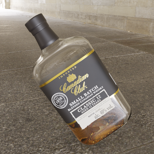 Realistic Whiskey Bottle with fake liquid