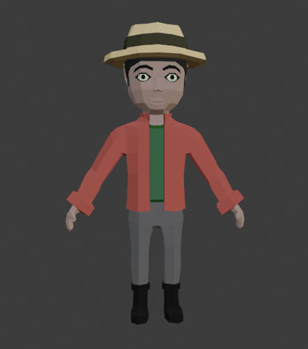 low poly snowman