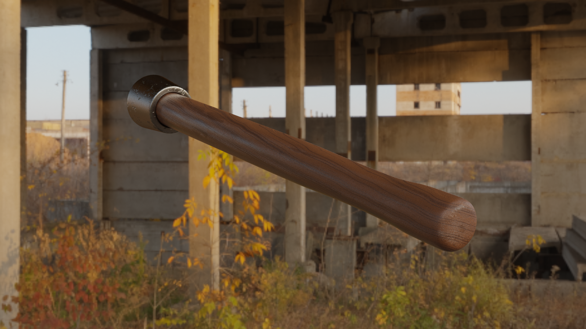 Trench Club with procedural wood (and metal) shader