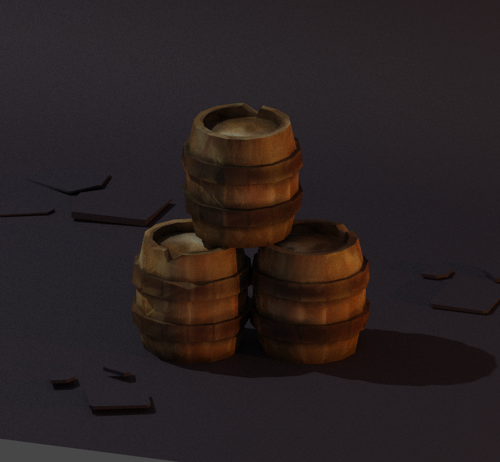 Stylized Oak barrel / Game ready
