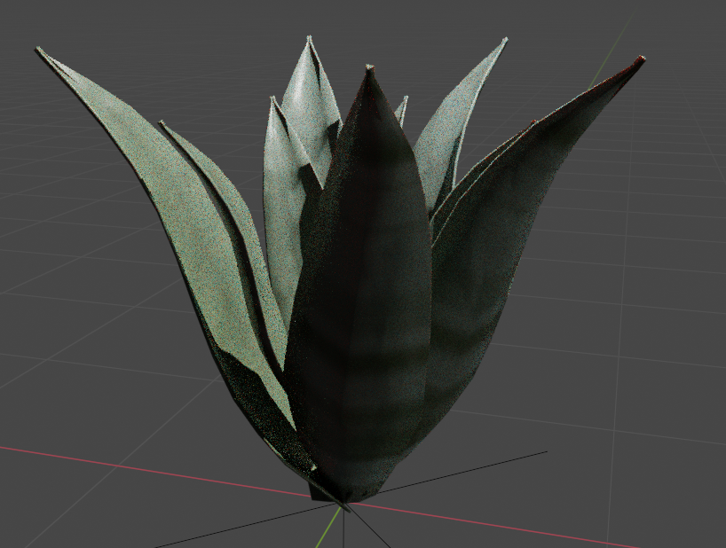 Low-poly Agave with procedural material