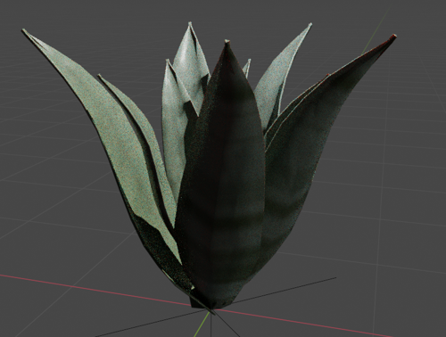 Low-poly Agave with procedural material