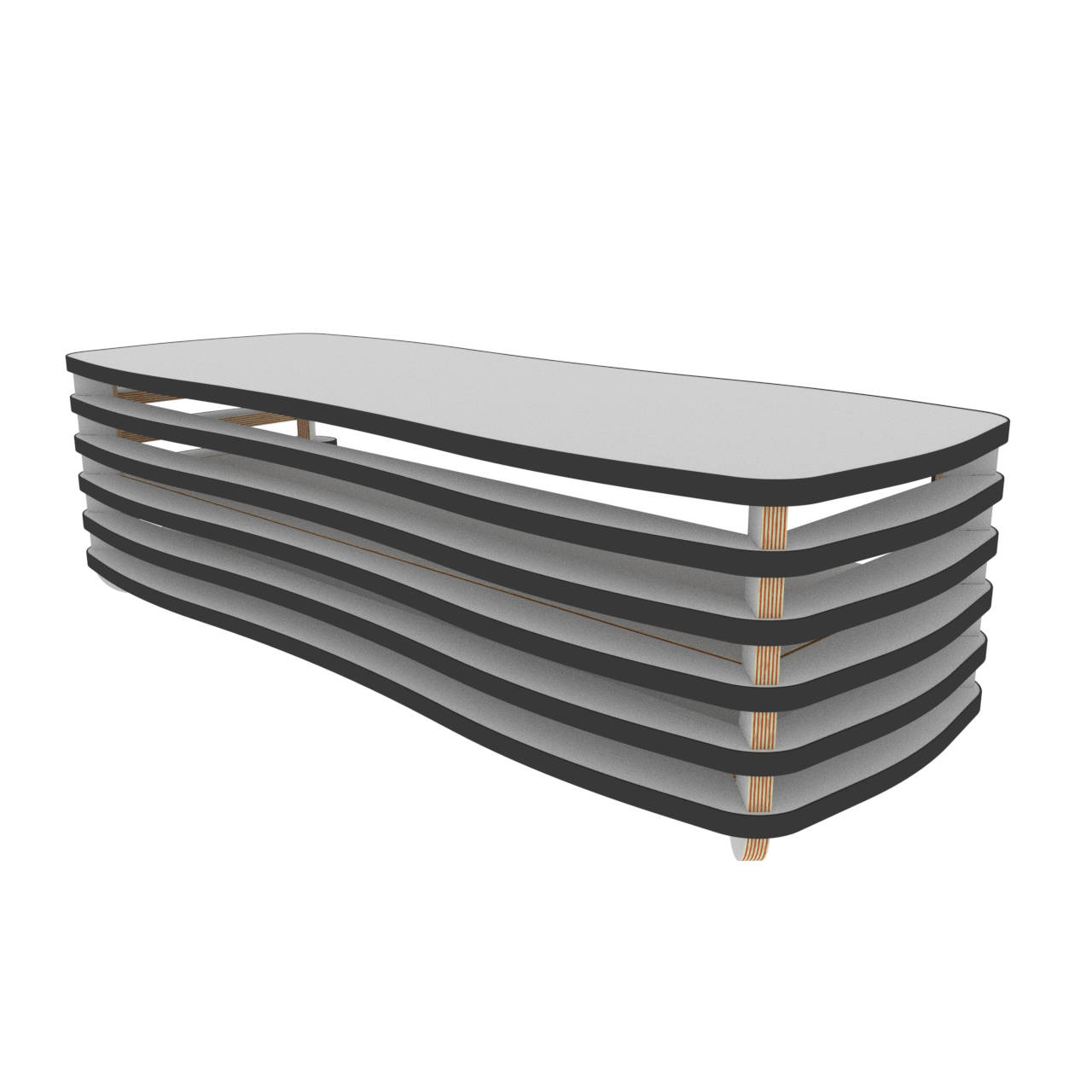 My wavy style TV rack design