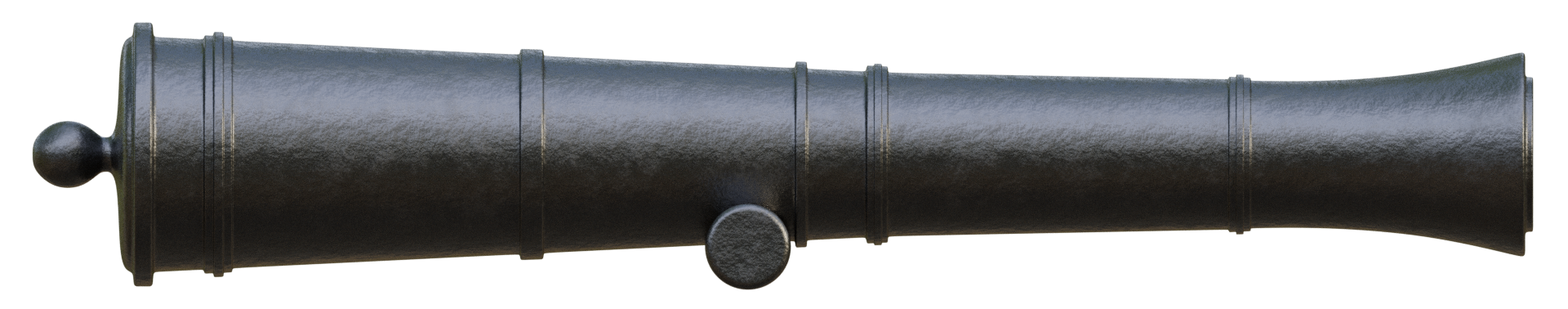 18th Century Cannon Barrel (With Brass/Iron Materials)