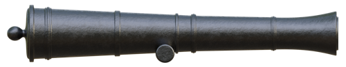 18th Century Cannon Barrel (With Brass/Iron Materials)