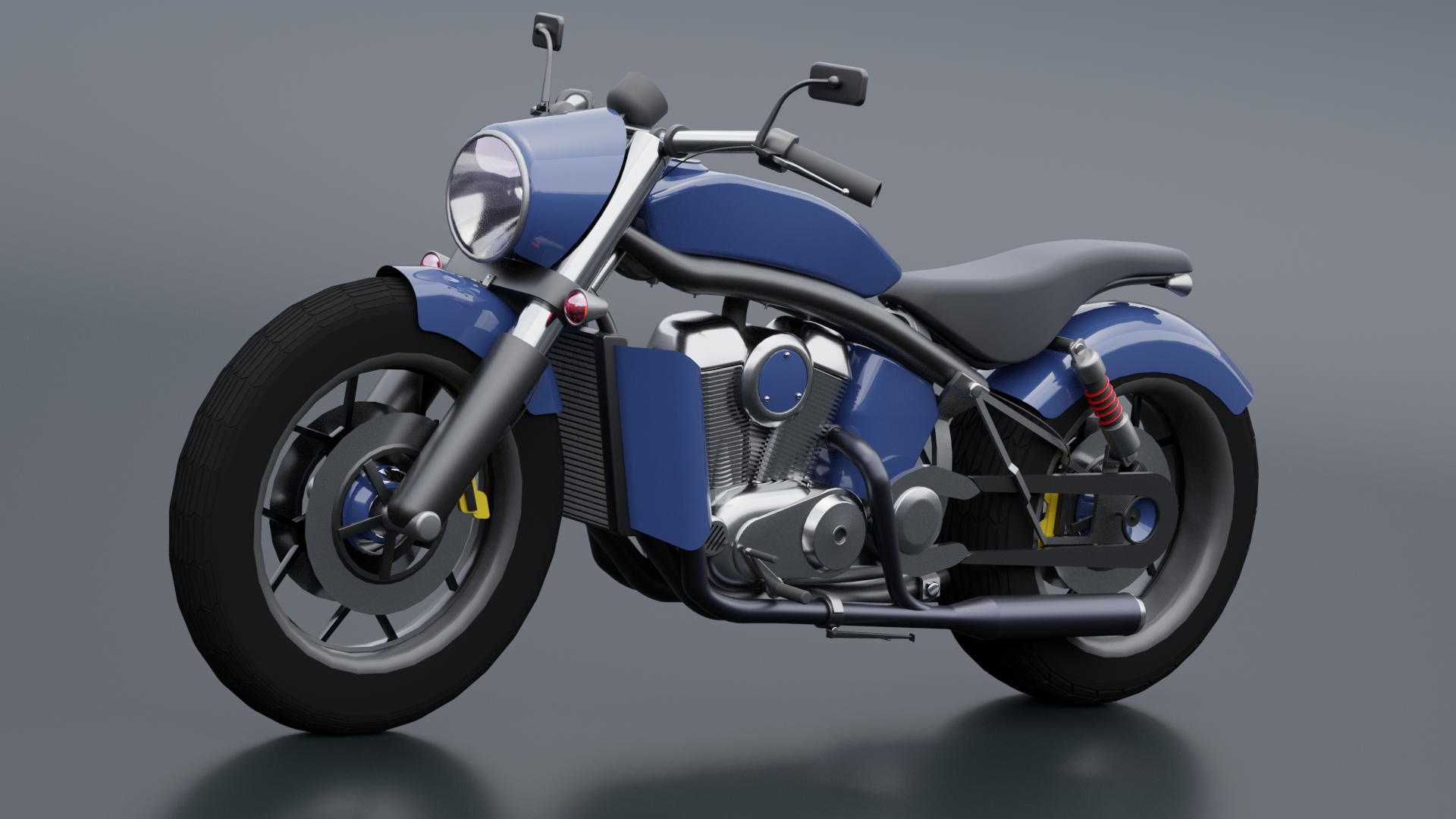 blue Bobber Motorcycle