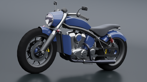 blue Bobber Motorcycle
