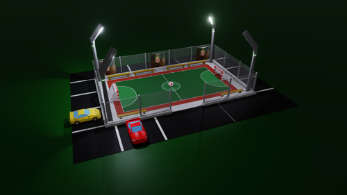 LowPoly Urban Street Soccer Court