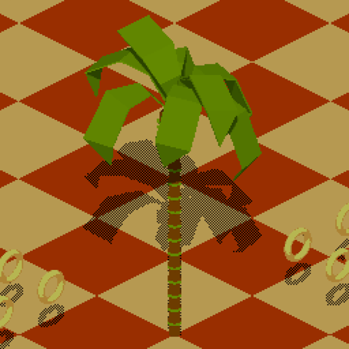 "Pixel art" Sonic Palm Tree
