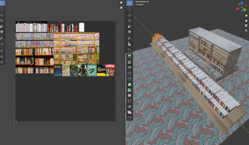 BOOK STORE SHELVES (LOW-POLY)