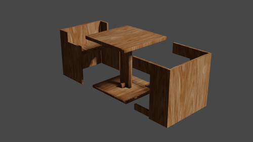 Mesa minimalista cuadrada