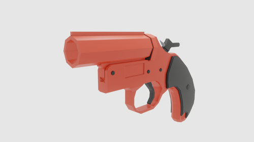 Low Poly Flare Gun