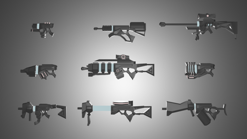 Sci-fi - Low Poly - Guns