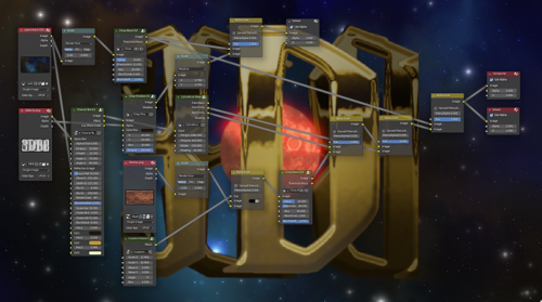 Compositor Nodes 3dbb Chrome-Text, Cylindrical-Wrap