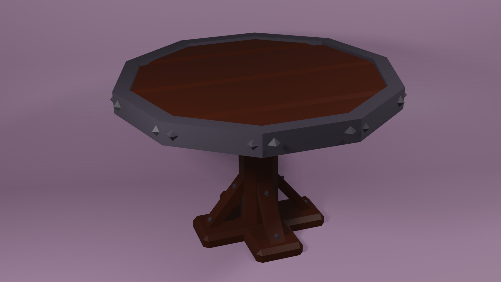 Low Poly Circular Wooden Table