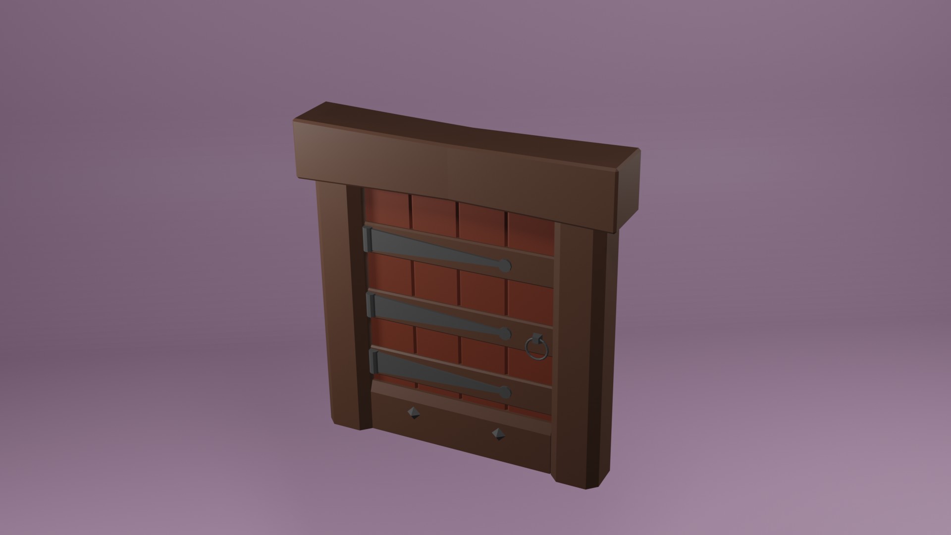 Low Poly Wooden Door