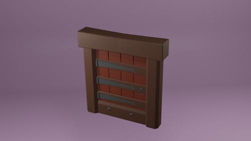 Low Poly Wooden Door