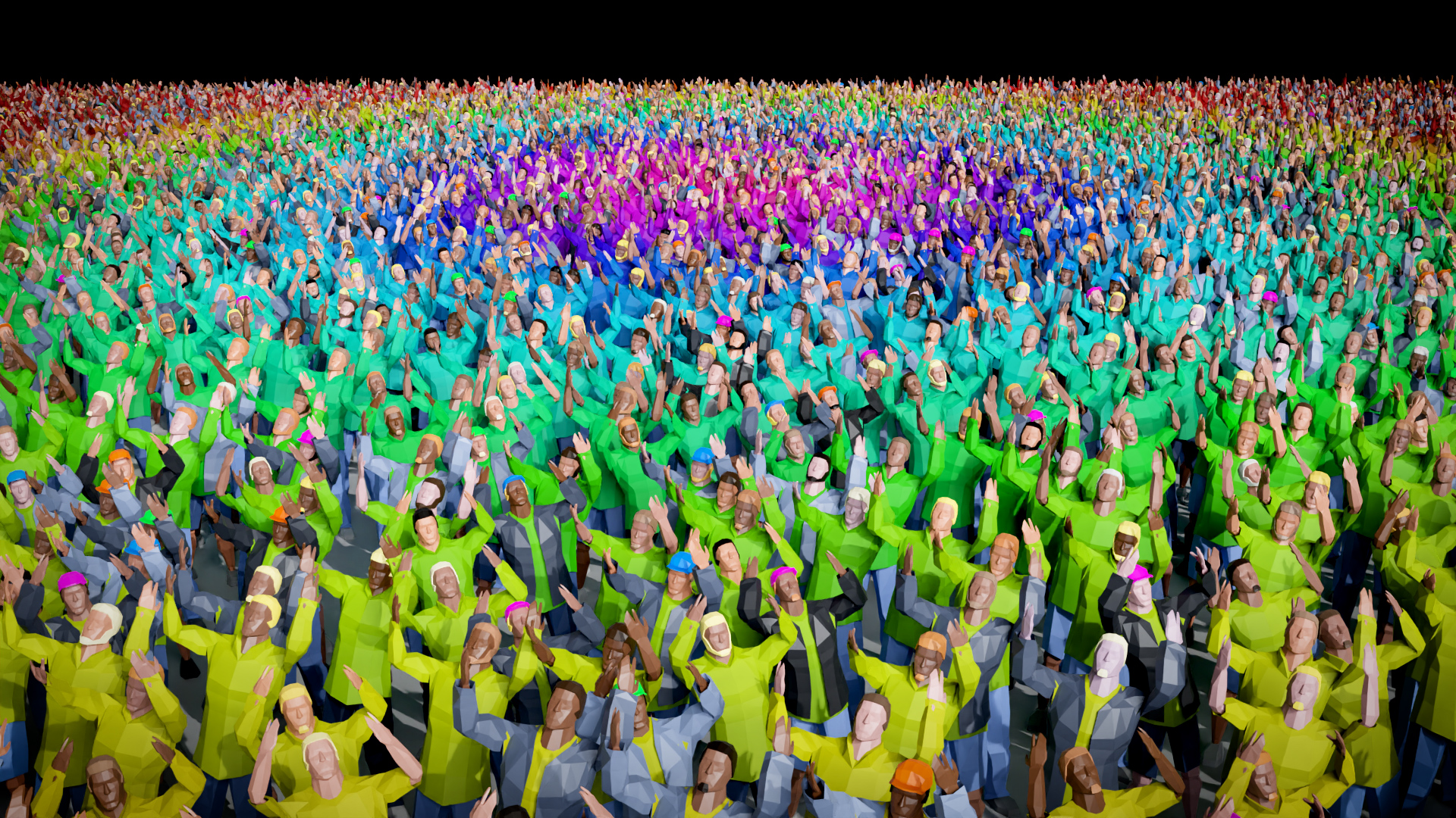 Geo Nodes crowd scene