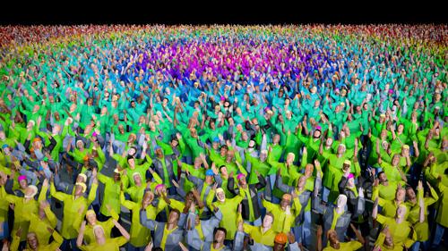 Geo Nodes crowd scene