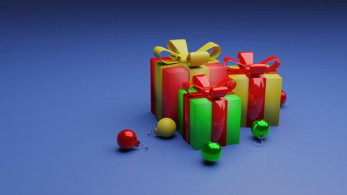 Gift Boxes with Christmas ornaments