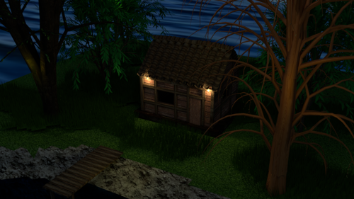 little cabin of lake